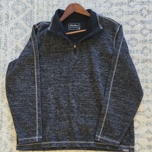 Eddie Bauer Men's Gray 1/4 Zip Sweater